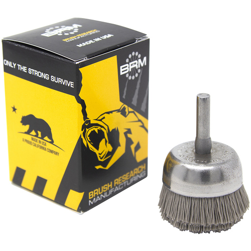 ‎0.022″ Bristle Dia., 1-3/4″ × 1/2″ 320 Grit Aluminum Oxide, Small Diameter Cup Brush