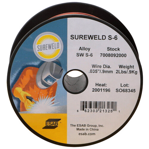 ESAB SUREWELD S-6 .035″ MIG Welding Wire, 2# Plastic Spool