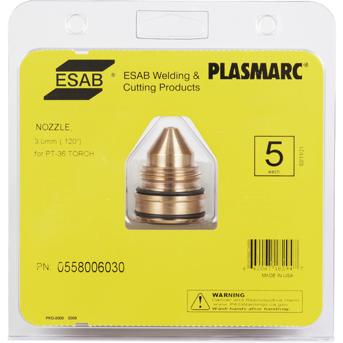 ‎ESAB Nozzle 2.3 MM (.090 in.) PT-36, Package of 5