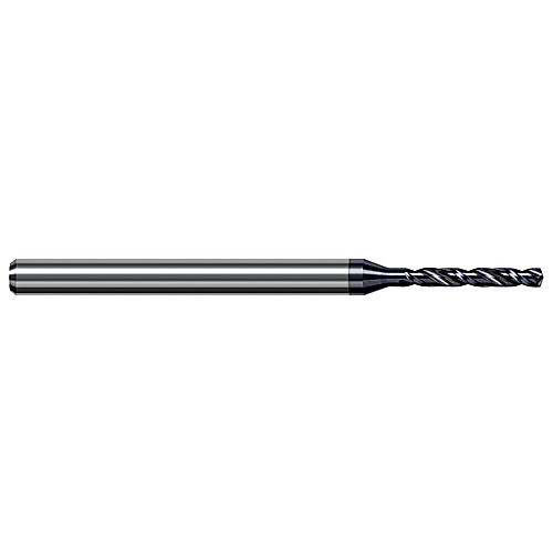 Solid Carbide Drill; 2.057 mm Dia. × 4 mm Shank Dia. × 50 mm OAL × 14 mm LCF ; 140 Degrees ; 5xD ; Helical Flute ; TiAlN Nano