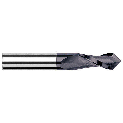 0.3750″ (3/8″) Cutter Diameter × 0.8750″ (7/8″) Length of Cut × 82° included Carbide Drill/End Mill, 2 Flutes, AlTiN Coated