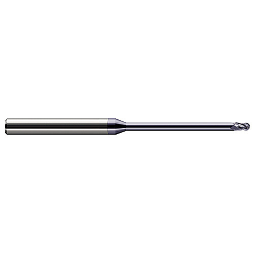 ‎Ballnose End Mill; 0.06″ Dia. × 0.09″ LOC × 1/8″ Shank Dia. × 2-1/2″ OAL ; 3 FL ; Carbide ; AlTiN