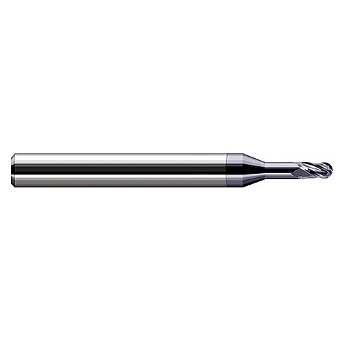 ‎Ballnose End Mill; 0.02″ Dia. × 0.03″ LOC × 1/8″ Shank Dia. × 2-1/2″ OAL ; 3 FL ; Carbide ; AlTiN