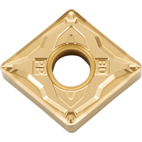 CNMG 433 PP PV730, 3/64″ Corner Radius, 3/16″ Thick, 1/2″ Inscribed Circle, TiAlN/TiN, 80 Degree Diamond, Turning Indexable Insert