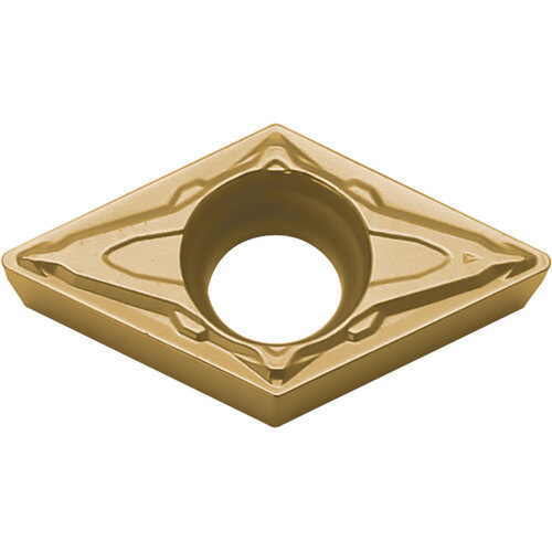 DCMT 2151 PP CA530, 1/64″ Corner Radius, 3/32″ Thick, 1/4″ Inscribed Circle, TiCnulll2O3/TiN, Diamond, Turning Indexable Insert