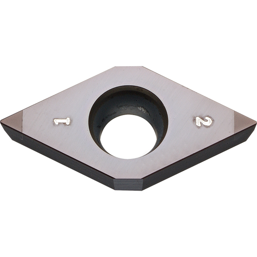 DCMW 32505 MES KBN05M, 0.0079″ Corner Radius, 5/32″ Thick, 3/8″ Inscribed Circle, MEGACOAT, Diamond, Turning Indexable Insert