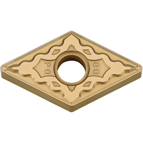 DNMG 441 PQ CA025P, 1/64″ Corner Radius, 1/4″ Thick, 1/2″ Inscribed Circle, TiCl2O3/TiN, 55 Degree Diamond, Turning Indexable Insert