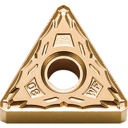 TNMX 331 WF CA510, 1/64″ Corner Radius, 3/16″ Thick, 3/8″ Inscribed Circle, TiCnulll2O3/TiN, Triangle, Turning Indexable Insert