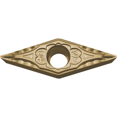 VBMT 333 VF CA530, 3/64″ Corner Radius, 3/16″ Thick, 3/8″ Inscribed Circle, TiCnulll2O3/TiN, Diamond, Turning Indexable Insert