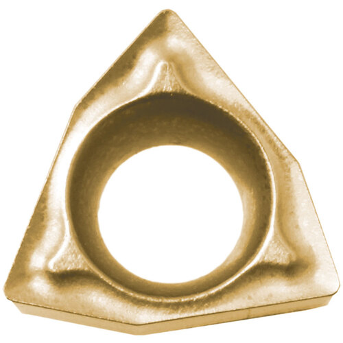 WBMT 15151 DP CA025P, 1/64″ Corner Radius, 3/32″ Thick, 3/16″ Inscribed Circle, TiCl2O3/TiN, 80 Degree Trigon, Turning Indexable Insert