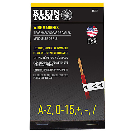 Wire Marker Book-Black Letters, Numbers and Symbols