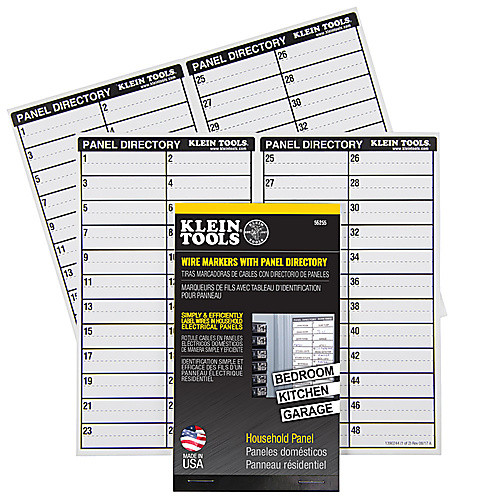 Wire Markers-Household Electric Panel w/Directory