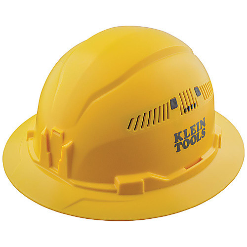 Hard Hat, Vented, Full Brim Style, Yellow
