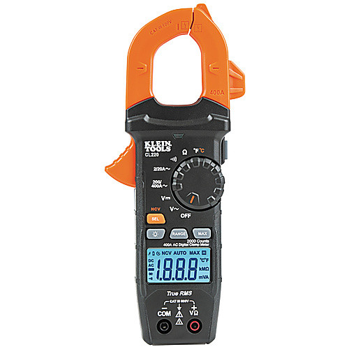 Digital Clamp Meter, AC Auto-Ranging 400 Amp with Temp