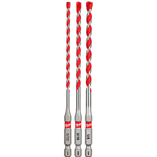 3pc. SHOCKWAVE Carbide Hammer Drill Bit Kit