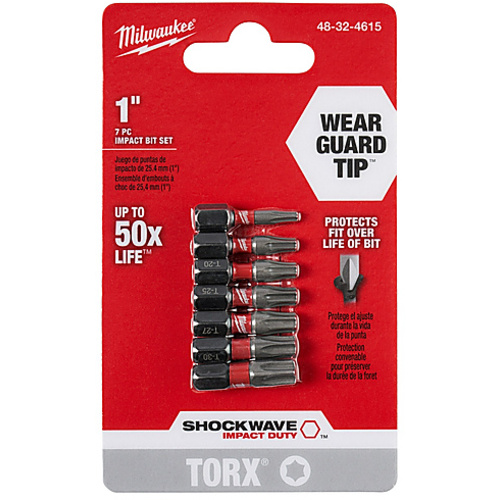 ‎SHOCKWAVE Torx 1″ Insert Bit Set - 7PC