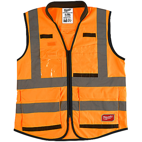 HV ORG SAFETY VEST-L/ XL