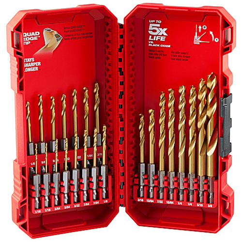 SHOCKWAVE Impact Duty RED HELIX Titanium Drill Bit Set - 23PC