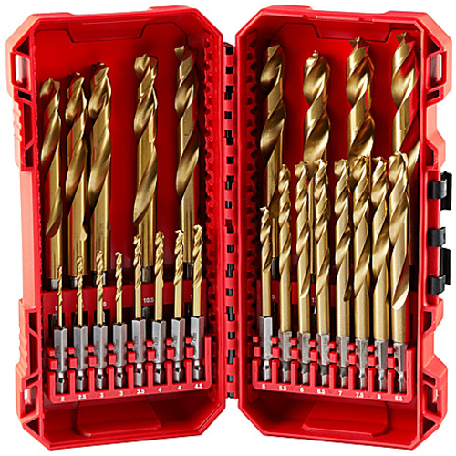 SHOCKWAVE Impact Duty RED HELIX Titanium Metric Drill Bit Set - 25PC