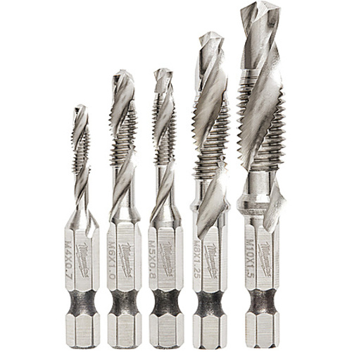 5 Pc SHOCKWAVE Impact Metric Drill and Tap Bit Set
