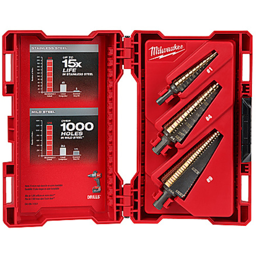 Milwaukee Cobalt Step Bit Kit (3PC)
