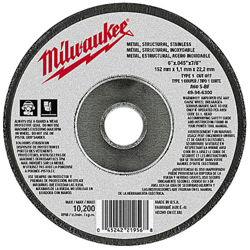 6″ x .045″ × 7/8″ Cut-Off Wheel (Type 1)