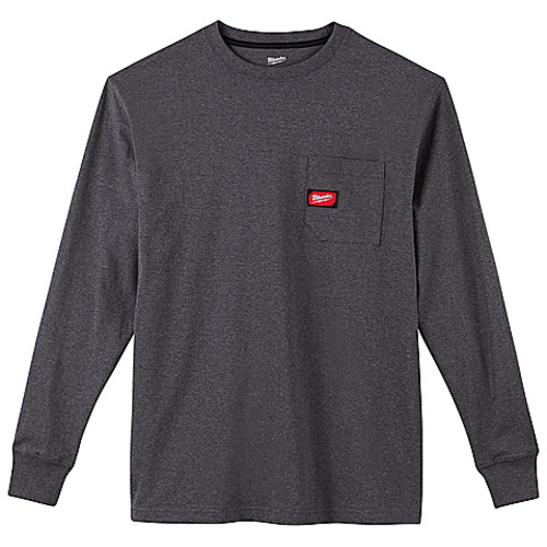 HD POCKET TEE-LS-GRAY 3X