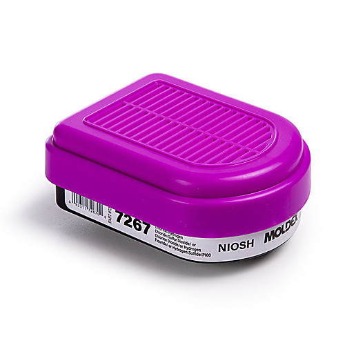 Moldex 7267 Semi-Rectangular Combo Acid Gas Cartridge/ P100 Filter