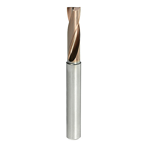 MFE1548X02S160 DP1020 0.6094″ Dia. × 0.63″ Shank × 2.445″ Flute Length × 4.374″ OAL, 180°, 2 Flute, External Coolant, Solid Carbide Drill