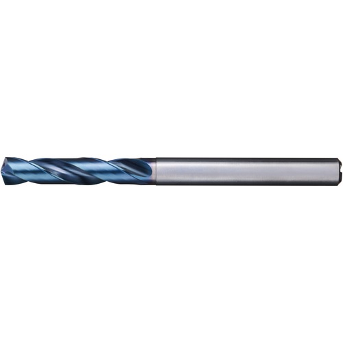 5.7 mm Dia. × 6 mm Shank × 28 mm Flute Length × 66 mm OAL, 3XD, 140°, Aqua Revo D, 2 Flute, Internal, Solid Carbide Drill
