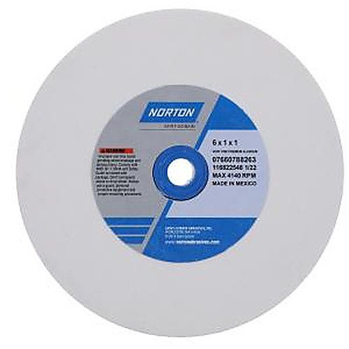 6 × 1 × 1″ Premium Alundum Bench and Pedestal Wheel 38A 150 J VBE Type 01