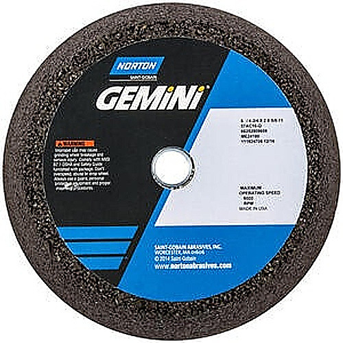 ‎6″ / 4-3/4″ × 2″ × 5/8″-11-Gemini Snagging Wheel Type 11-Flaring Cup 16 Grit Aluminum Oxide