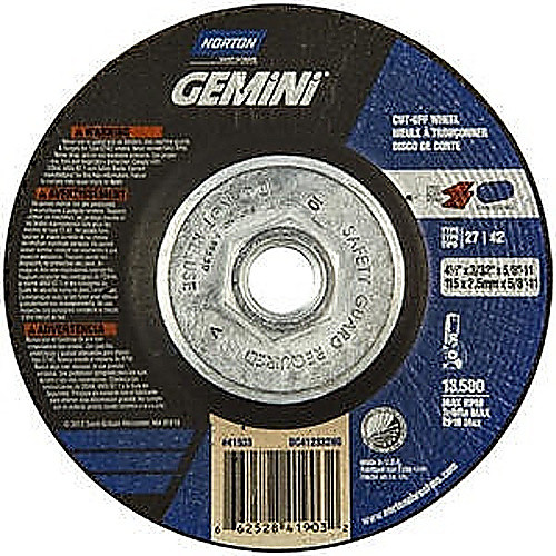 ‎4-1/2 × 3/32 × 5/8 - 11″ Gemini Cutting Wheel A 30 Q BDA Type 27/42