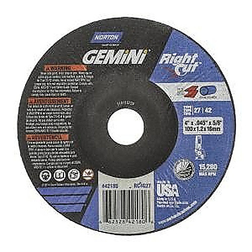 4″ × 0.045″ × 5/8″ Gemini Non-Woven Depressed Center Wheel Type 27 24 Grit Aluminum Oxide