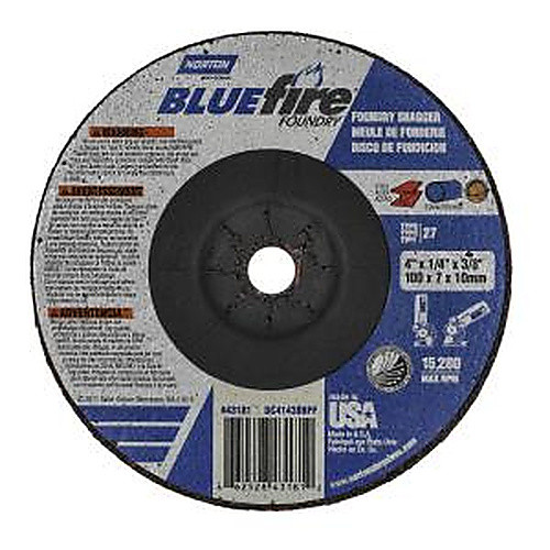 4″ × 1/4″ × 3/8″ BlueFire Non-Woven Depressed Center Wheel Type 27 Zirconia Alumina / Aluminum Oxide