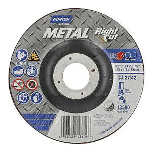 ‎4-1/2″ × 0.045″ × 7/8″ Norton Metal Non-Woven Depressed Center Wheel Type 27