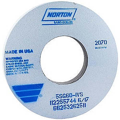 12″ × 1″ × 5″ Norton SG Surface/Cylindrical Wheel Type 01 Straight 60 Grit Ceramic Alumina