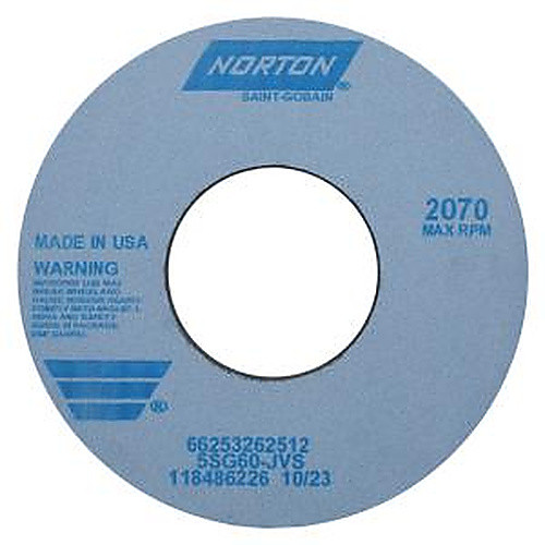 12″ × 1″ × 5″ Norton SG Surface/Cylindrical Wheel Type 01 Straight 60 Grit Ceramic Alumina