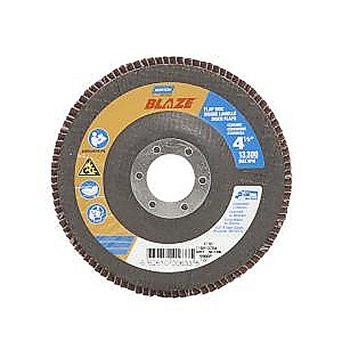 ‎4-1/2 × 7/8″ Blaze Fiberglass HD Flat Flap Disc Type 27 60 Grit R980P Premium Ceramic Alumina