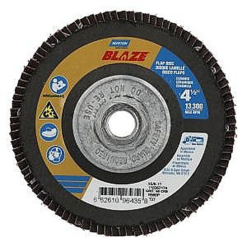 ‎4-1/2 × 5/8 - 11″ Blaze Fiberglass HD Flat Flap Disc Type 27 60 Grit R980P Premium Ceramic Alumina