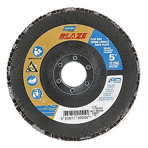 5″ × 1/4″ × 7/8″ SG Blaze R980P Flap Disc Type 29 Conical 80 Grit