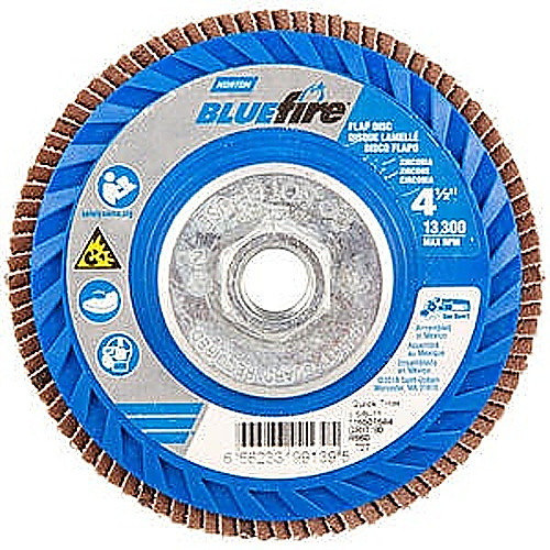 ‎4-1/2 × 5/8 - 11″ BlueFire Plastic Flat Flap Disc Type 27 P80 Grit R884P Ceramic Alumina