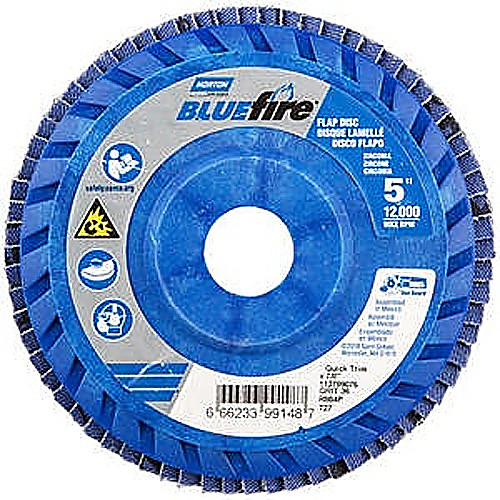 5 × 7/8″ BlueFire Plastic Flat Flap Disc Type 27 P36 Grit R884P Zirconia Alumina