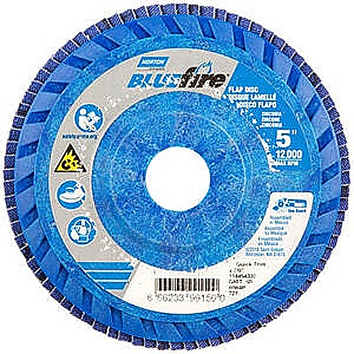 5 × 7/8″ BlueFire Plastic Flat Flap Disc Type 27 P60 Grit R884P Zirconia Alumina