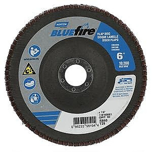 6″ × 7/8″ Flap Disc BlueFire Type 29 Fiberglass Plate 60 Grit