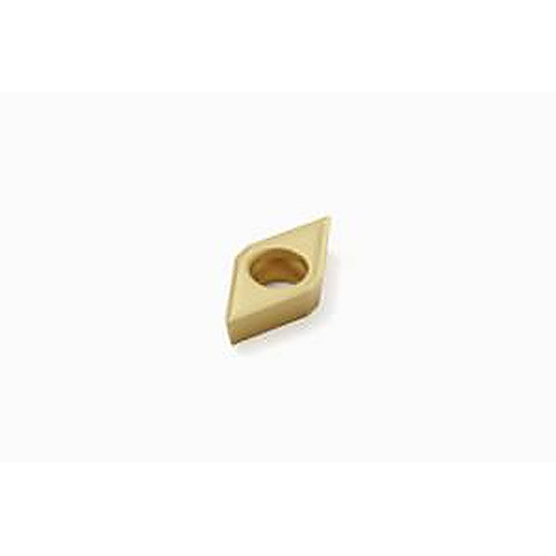 DCMT 32.51 F2 CP200, 0.015″ Corner Radius, 0.156″ Thick, 3/8″ Inscribed Circle, TiAlN|TiN, 55° Diamond, Turning Indexable Insert