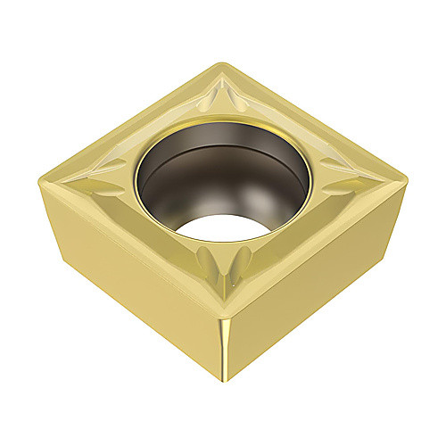 SCMT 32.51 F1 CP500, 0.015″ Corner Radius, 0.156″ Thick, 3/8″ Inscribed Circle, TiAlN|TiN, Square, Turning Indexable Insert