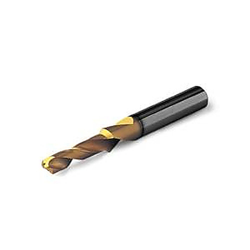 10.4 mm Dia. × 14 mm Shank × 55 mm Flute Length × 107 mm OAL, 3xD, 140°, TiAlN, 3xD Flute, Coolant Thru, Whistle Notch Solid Carbide Drill