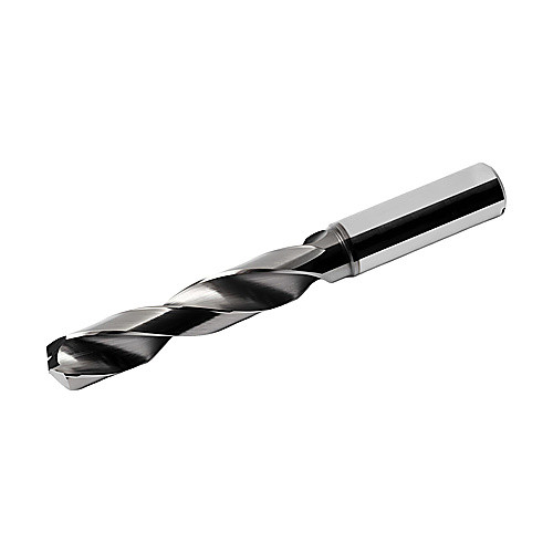 7/16″ Dia. × 12 mm Shank × 55 mm Flute Length × 102 mm OAL, 3xD, 140°, TiAlN, 3xD Flute, Coolant Thru, Round Solid Carbide Drill