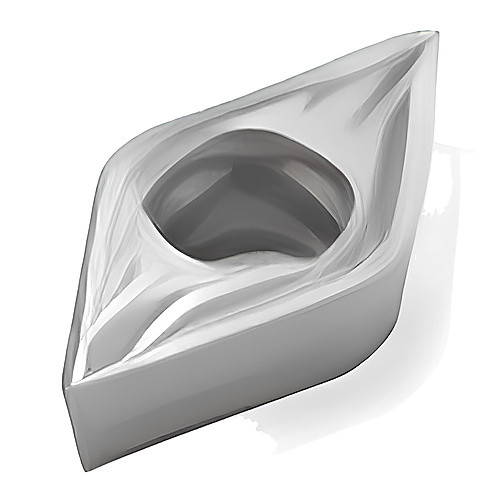 DCMT 21.51 MF2 TP1020, 0.015″ Corner Radius, 0.094″ Thick, 1/4″ Inscribed Circle, Uncoated, Turning Indexable Insert
